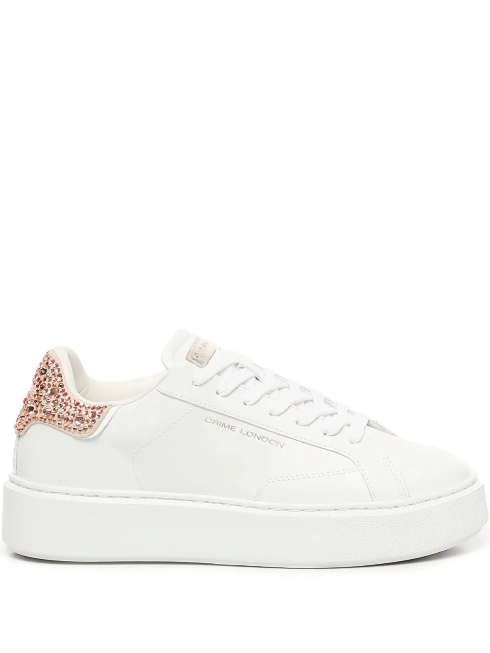 Crime London crystal-embellished platform trainers | White | Image 1