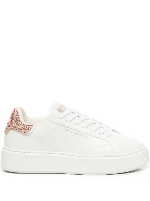 Crime London crystal-embellished platform trainers