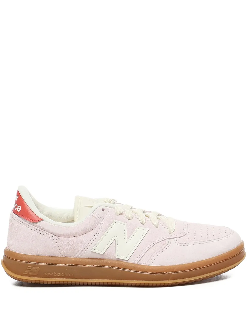 New Balance T500 perforated herringbone-sole sneakers Pink