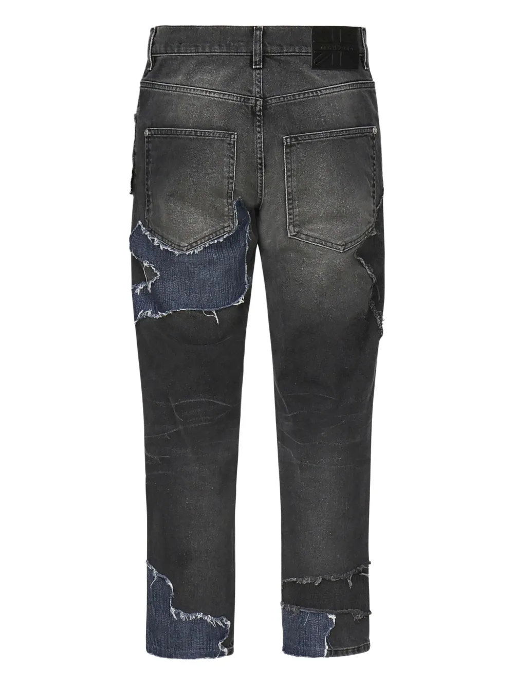 John Richmond Jeans met patchwork en franje Zwart