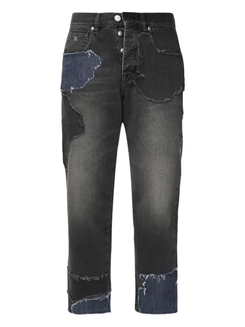 John Richmond patchwork frayed jeans