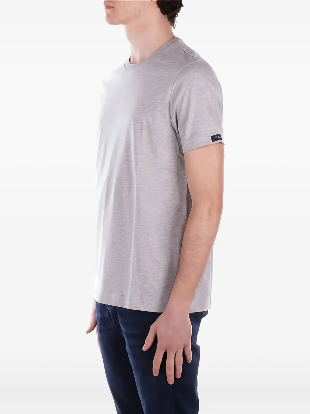 Fay T-shirt met logolabel en korte mouwen - Grijs