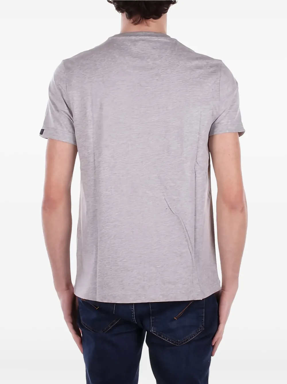 Fay T-shirt met logolabel en korte mouwen Grijs