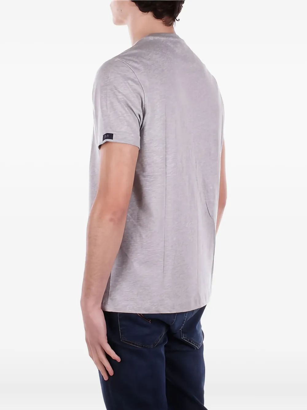 Fay T-shirt met logolabel en korte mouwen Grijs