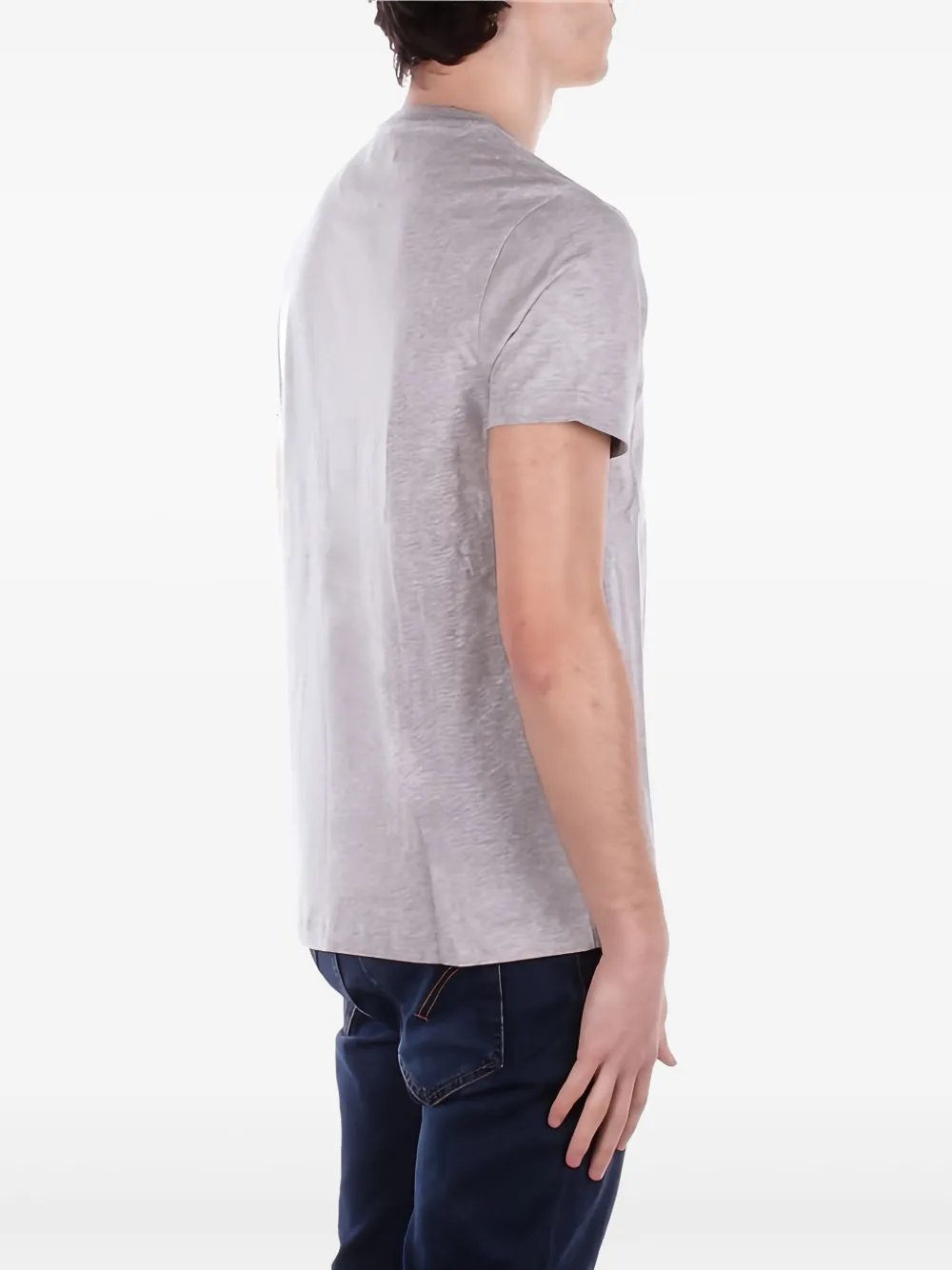 Fay T-shirt met logolabel en korte mouwen Grijs