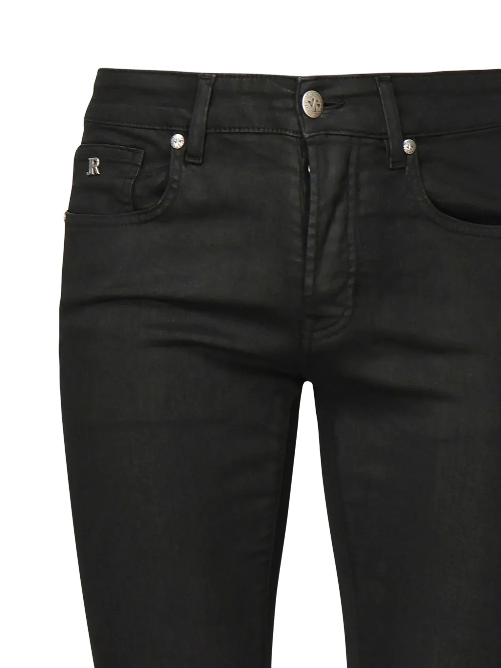 John Richmond Jeans met vijf zakken en metalen logo Zwart