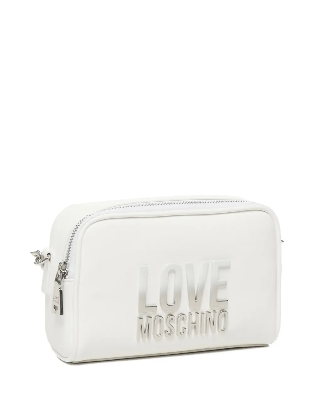 Love Moschino Mini-schoudertas met logoplakkaat Wit