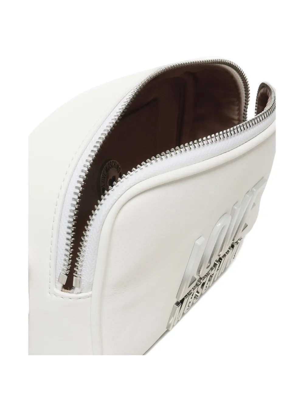 Love Moschino Mini-schoudertas met logoplakkaat Wit