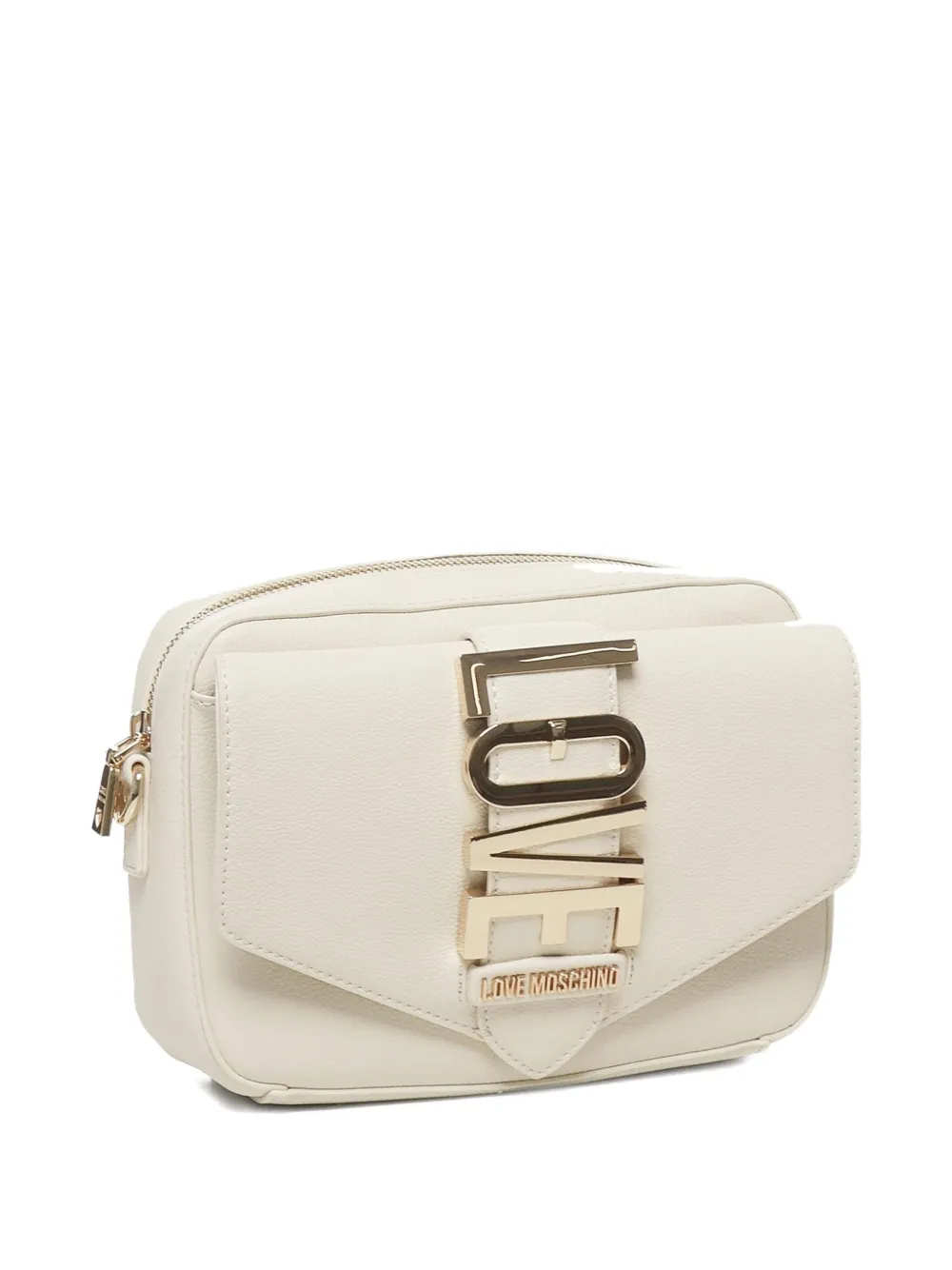 Love Moschino logo-plaque shoulder bag Wit