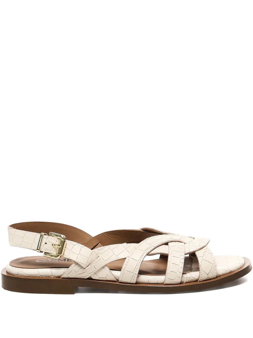 Carmens croc-effect leather sandals Neutrals