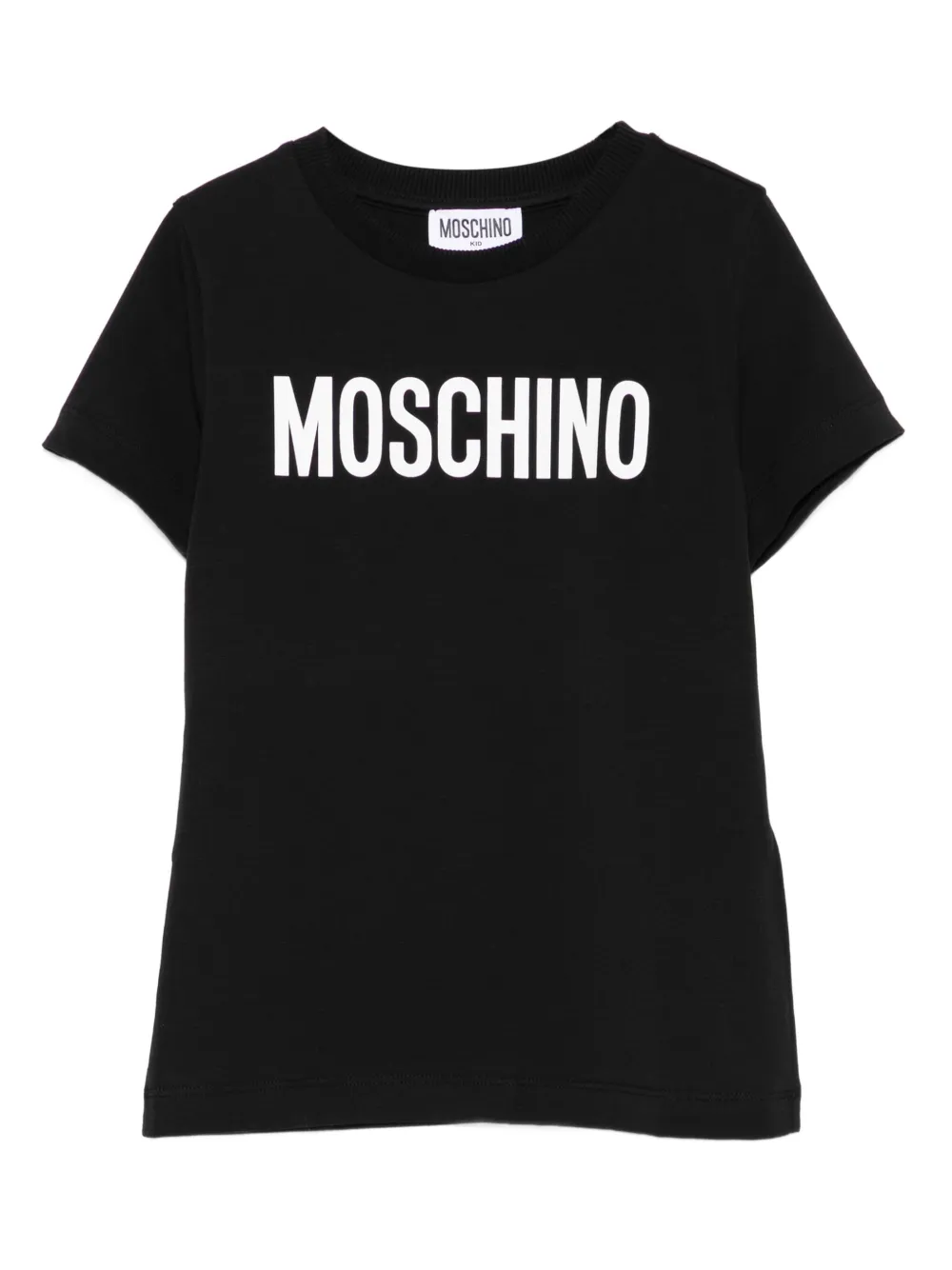 Moschino Kids logo-print T-shirt Zwart
