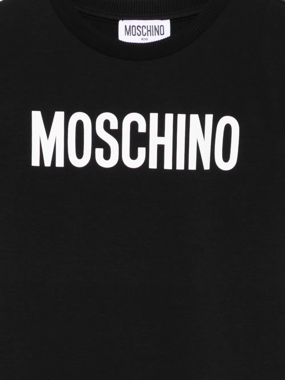 Moschino Kids T-shirt met logoprint Zwart