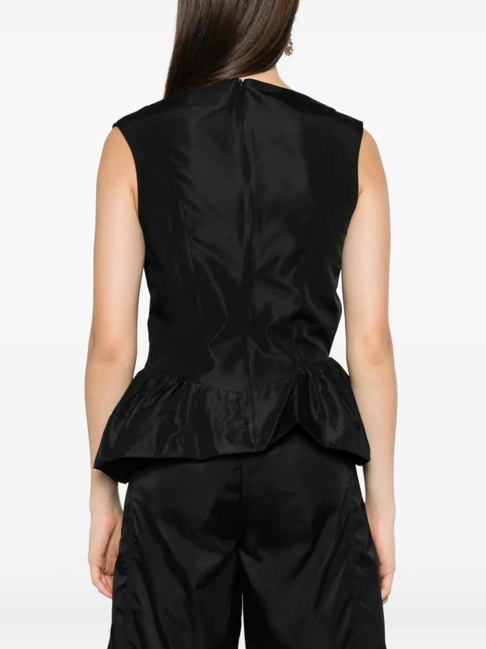 Simone Rocha Gedrapeerde peplum top Zwart