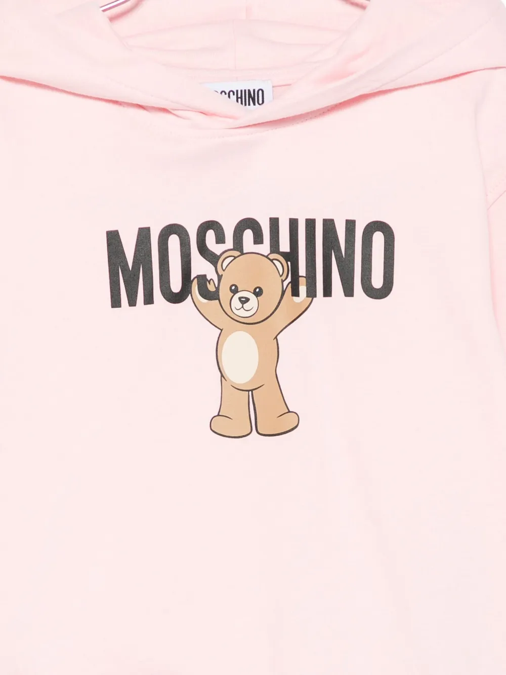 Moschino Kids teddy-print hooded top Roze