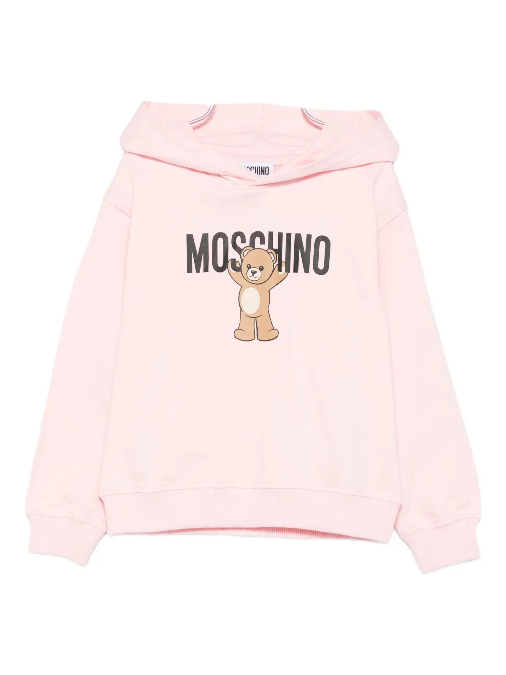 Moschino Kids teddy-print hooded top Roze