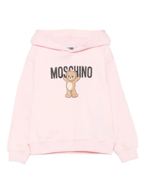 Moschino Kids teddy-print hooded top