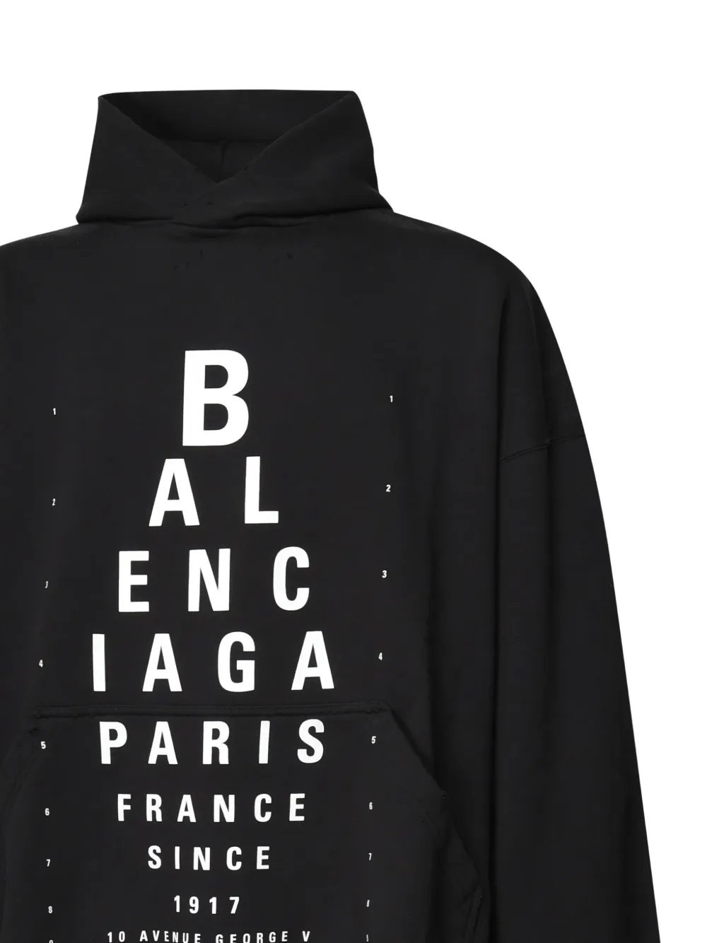 Balenciaga Optical eye-chart print hoodie Zwart