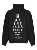 Balenciaga Optical eye-chart print hoodie - Black