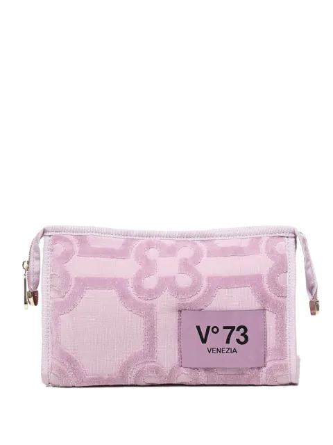 V°73 logo-patch clutch bag