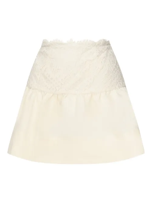 Minijupe à empiècements en dentelle - For Love And Lemons - Modalova