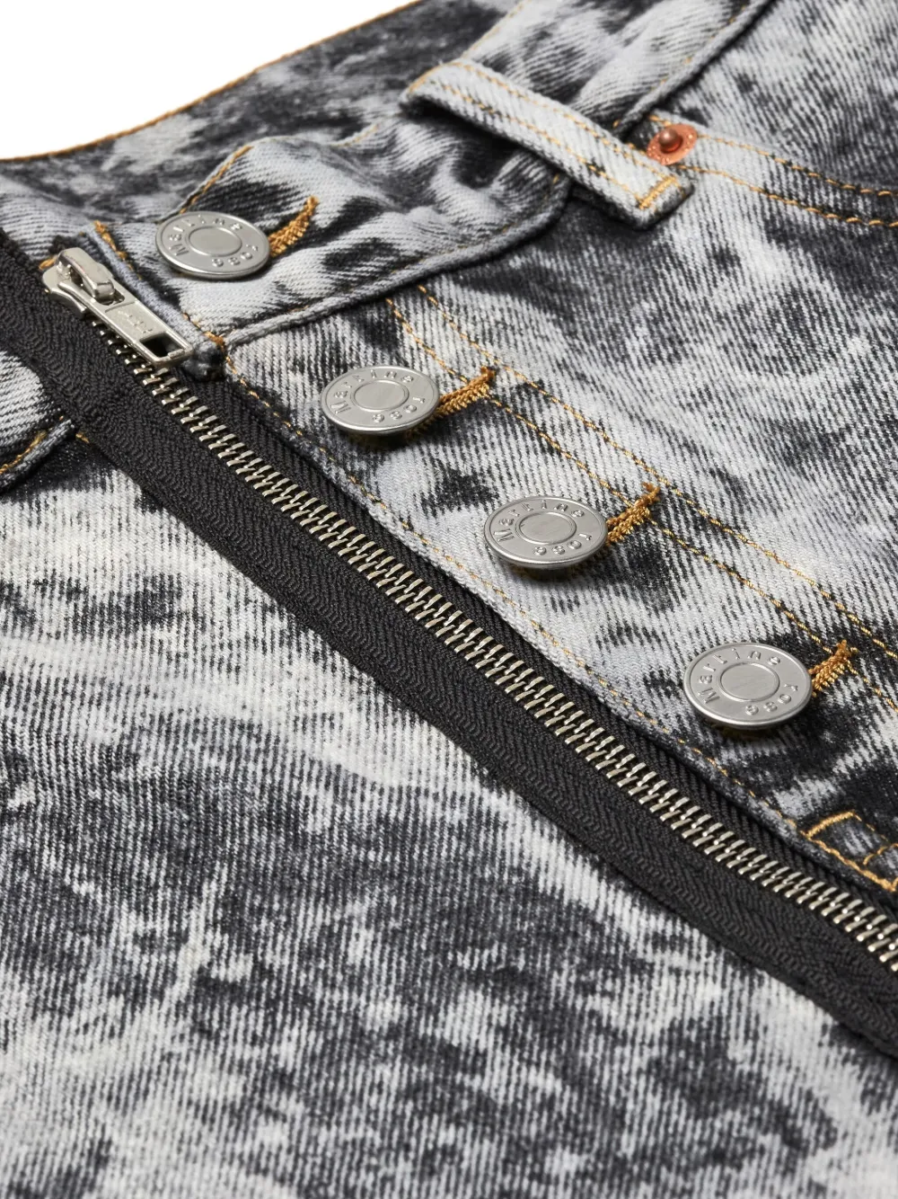 Martine Rose Jeans met acid wassing en rits Grijs