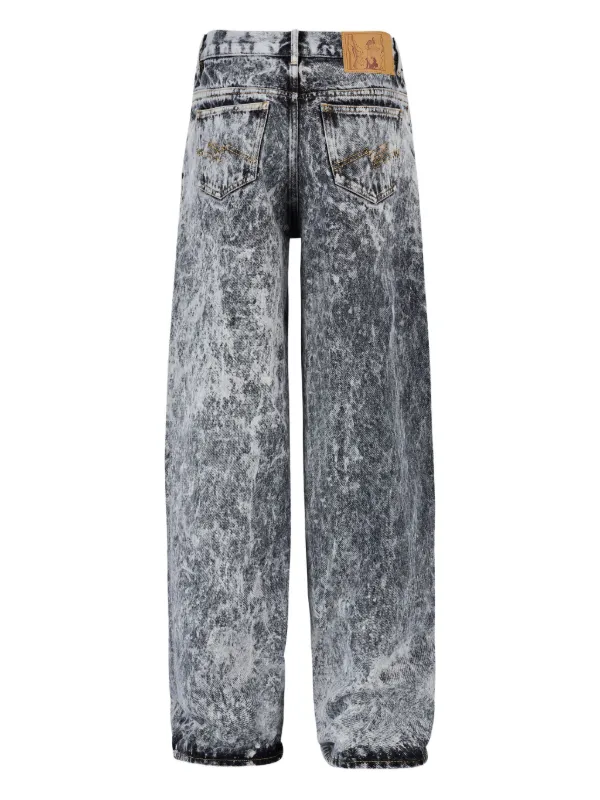 即日発送Falcon　Washed coating denim pants Martine Rose acid-wash zip-fly Jeans | Grey | FARFETCH