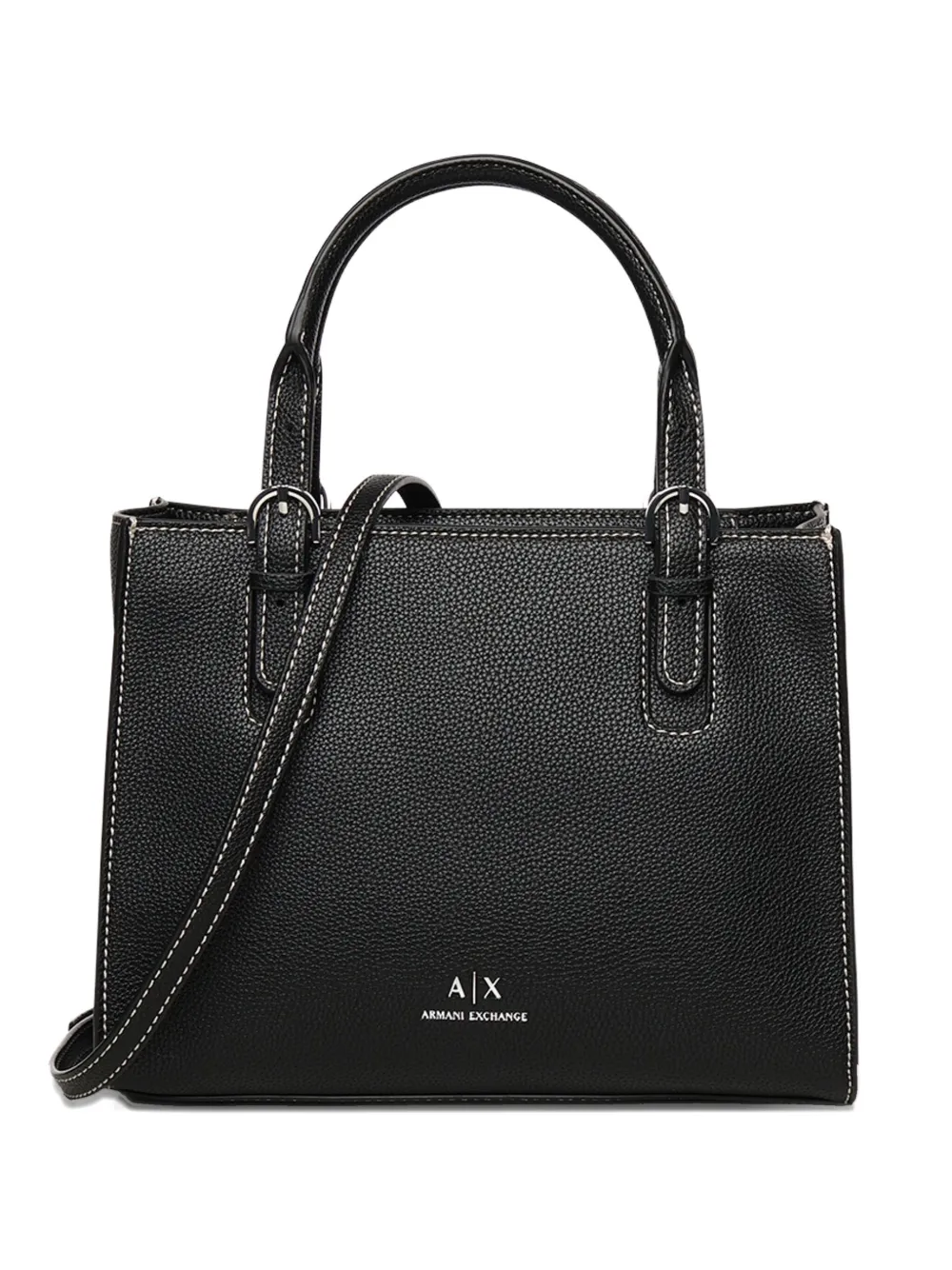 Armani Exchange logo-plaque shoulder bag Zwart