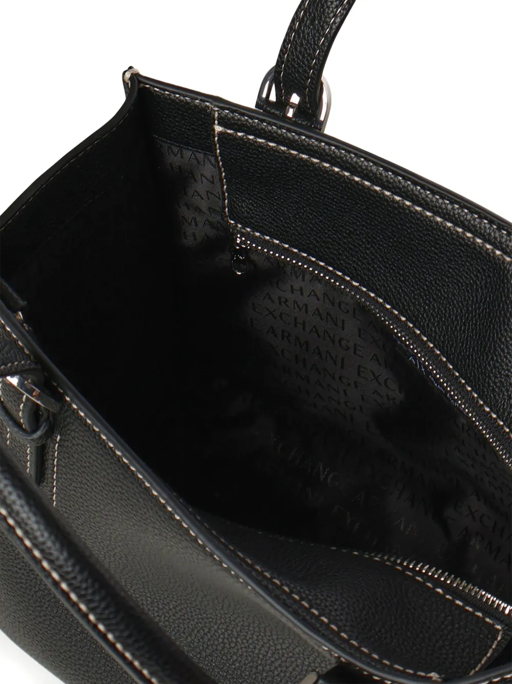 Armani Exchange logo-plaque shoulder bag Zwart