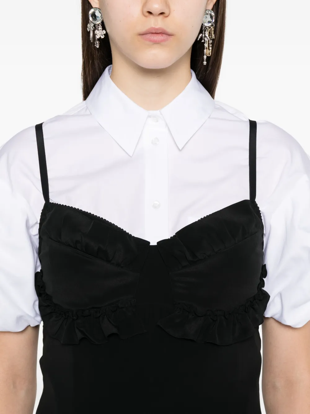 Simone Rocha ruffled midi dress Zwart