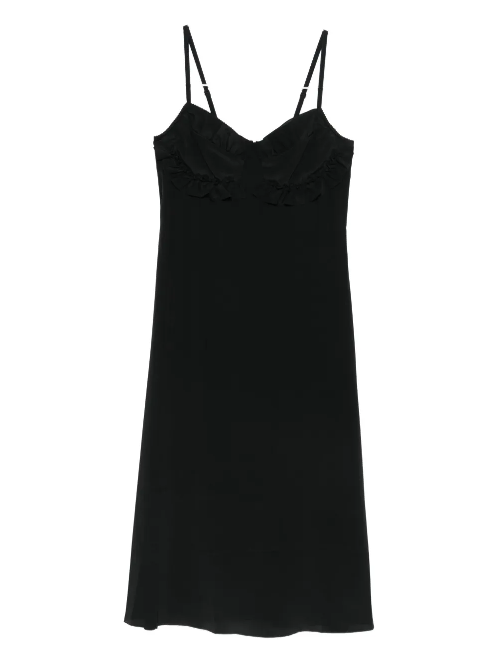 Simone Rocha ruffled midi dress Zwart