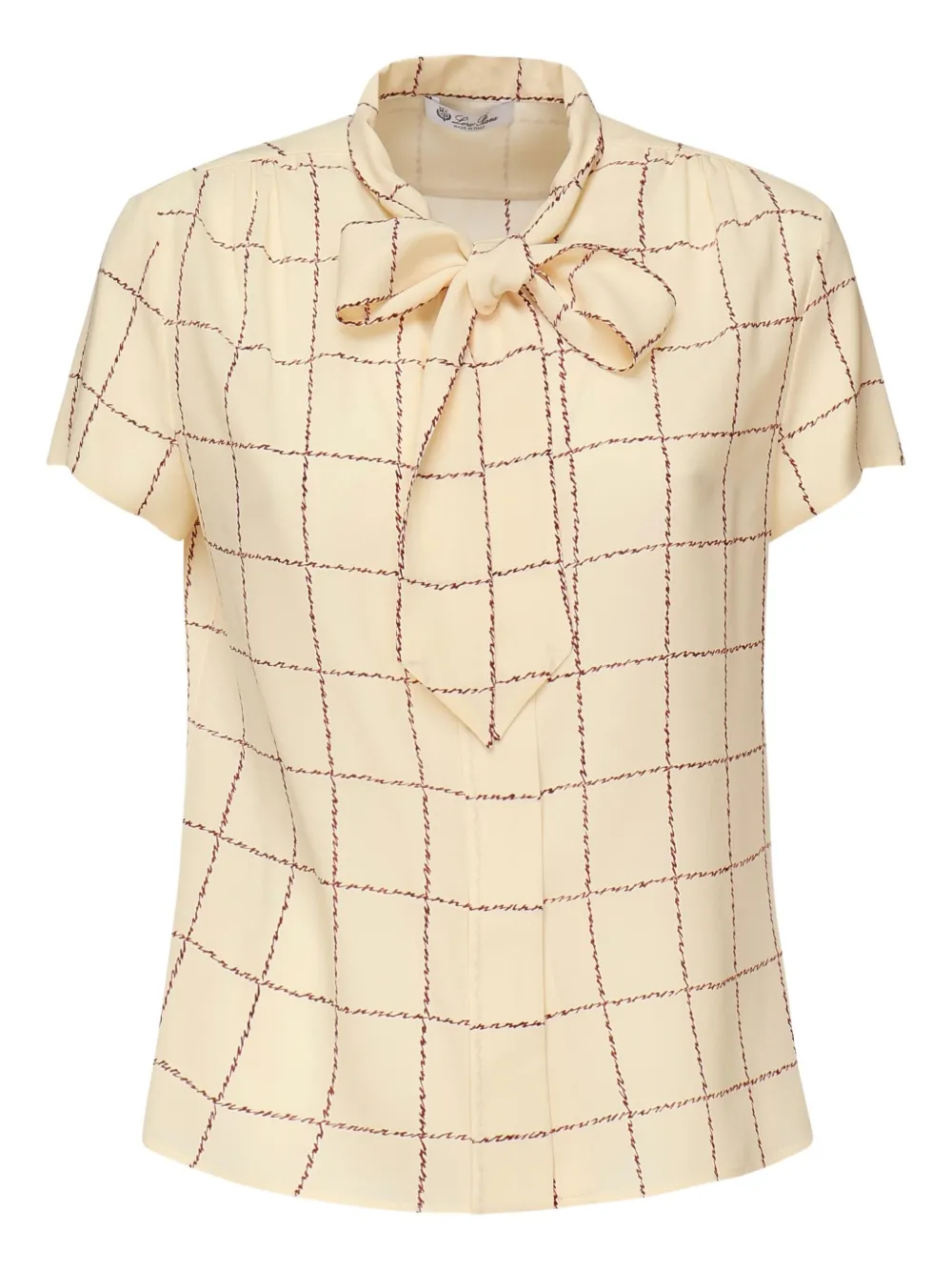 Loro Piana Febe zijden blouse met strik Beige
