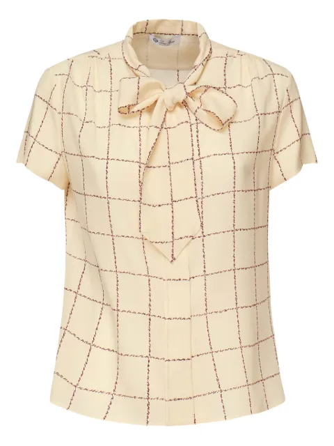 Loro Piana Febe pussy-bow silk blouse