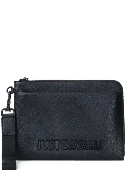 Just Cavalli logo-plaque zip-top clutch bag