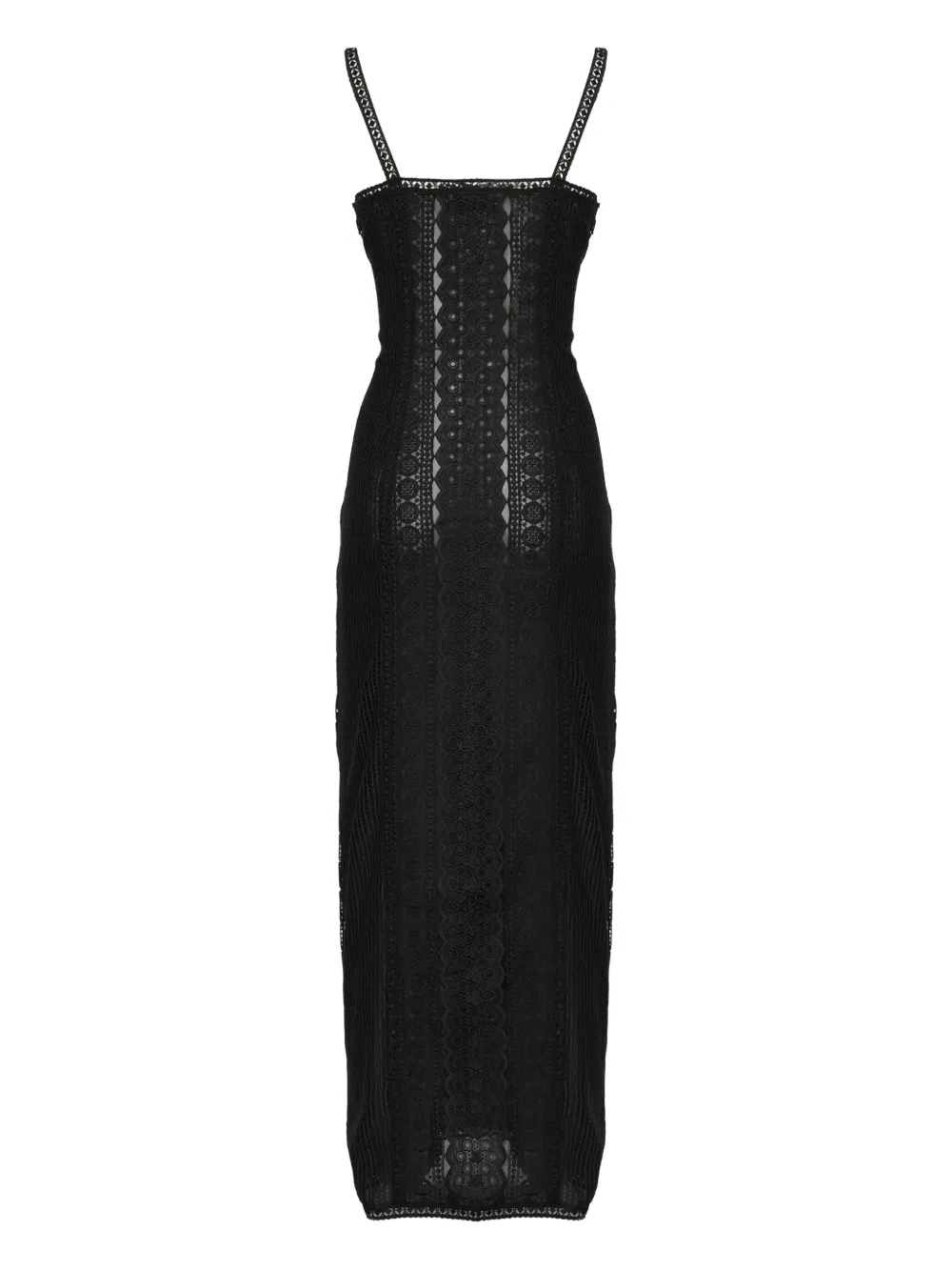 Charo Ruiz Ibiza Maxi-jurk met kant Zwart