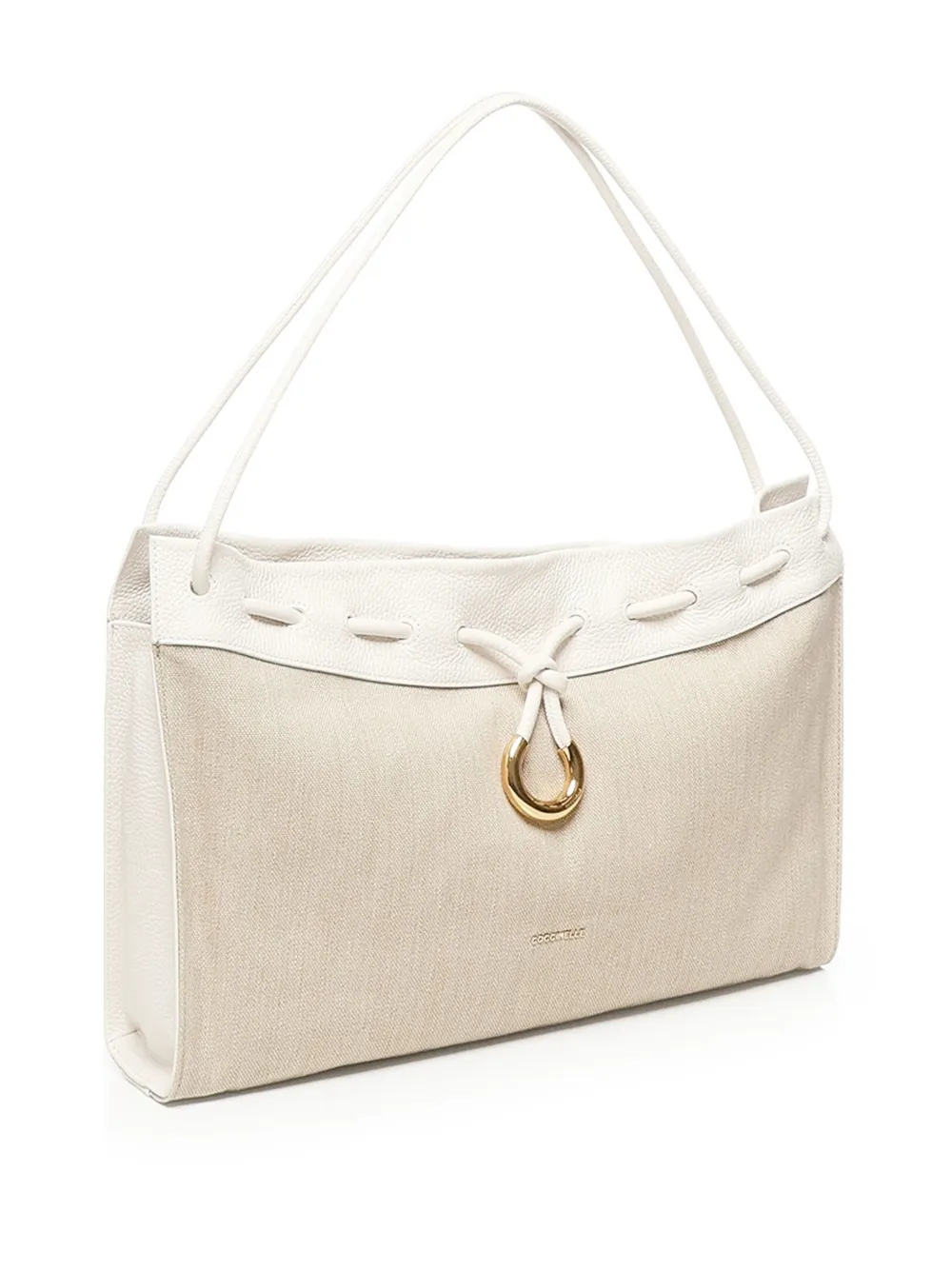 Coccinelle Isabela schoudertas van linnen-katoen Beige