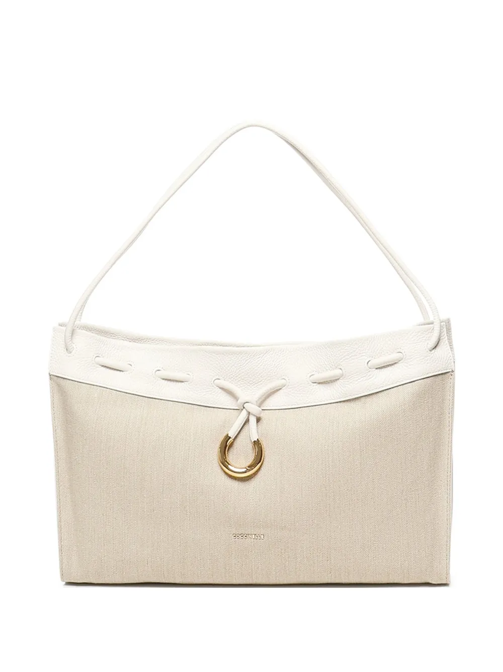 Coccinelle Isabela schoudertas van linnen-katoen Beige