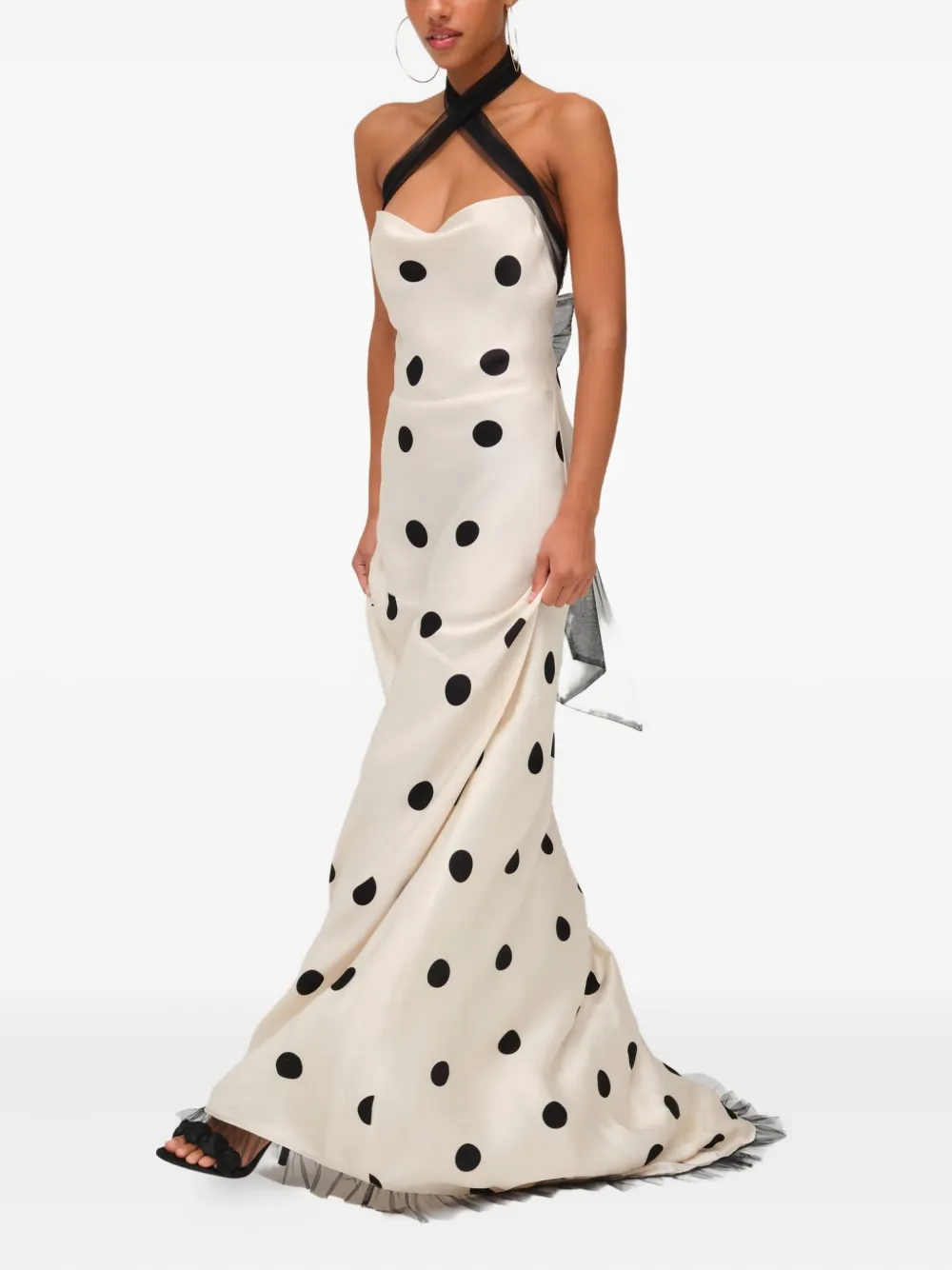 For Love And Lemons Dorothy Dot halterneck maxi dress - Beige