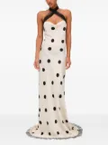 For Love And Lemons Dorothy Dot halterneck maxi dress - Neutrals