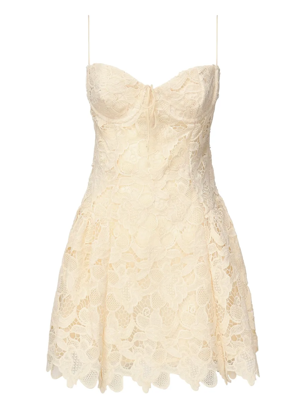 lace-detail midi dress