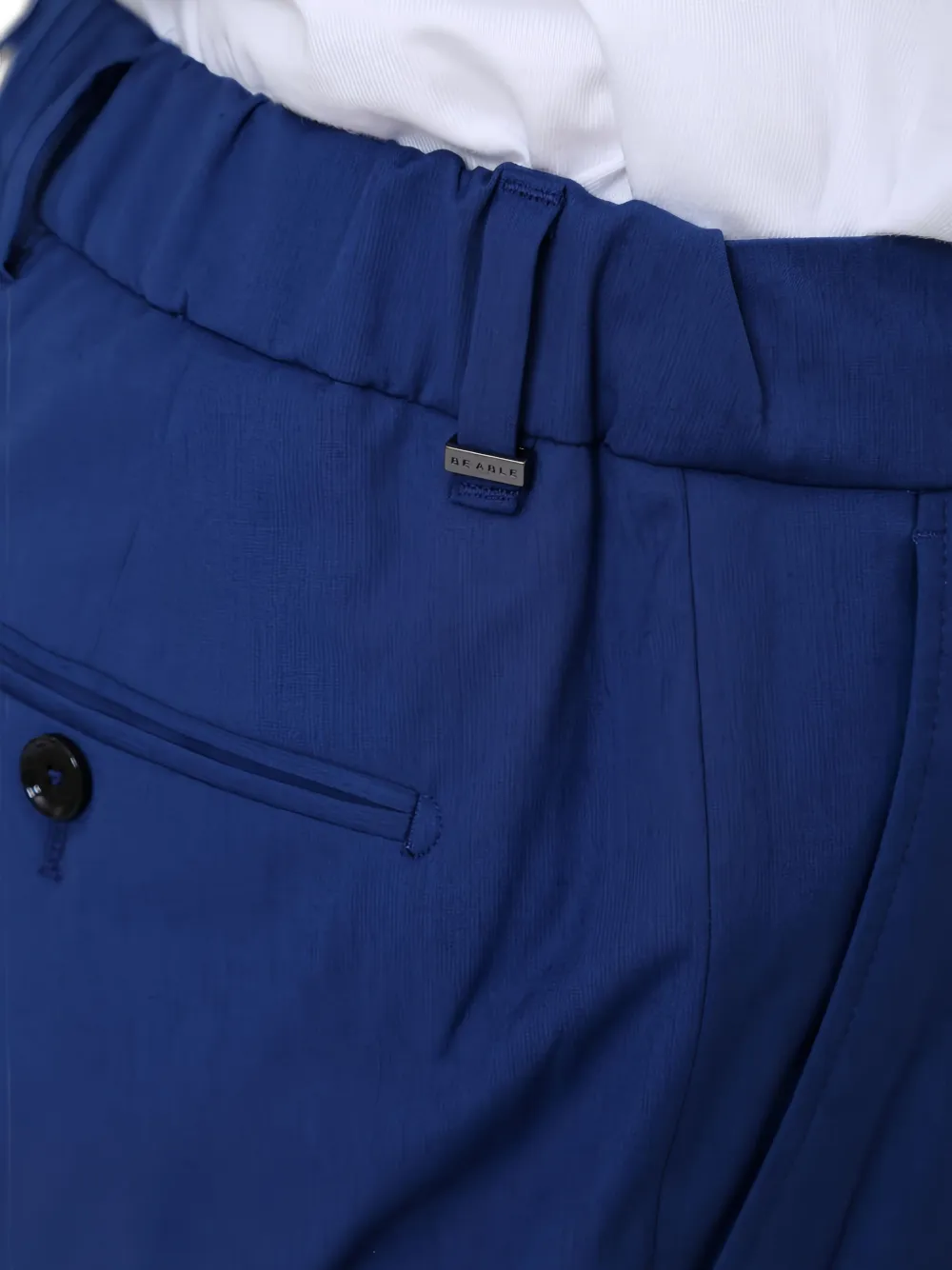 BE ABLE Plooibroek met elastische taille Blauw