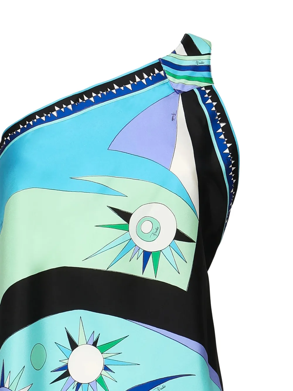PUCCI Asymmetrische zijden jurk met print Groen
