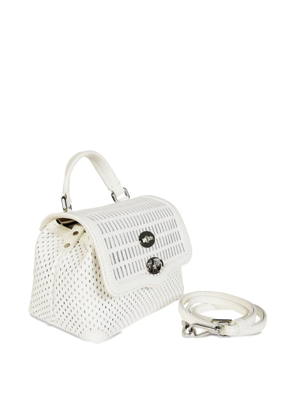 Zanellato Postina cut-out top-handle shoulder bag - Wit