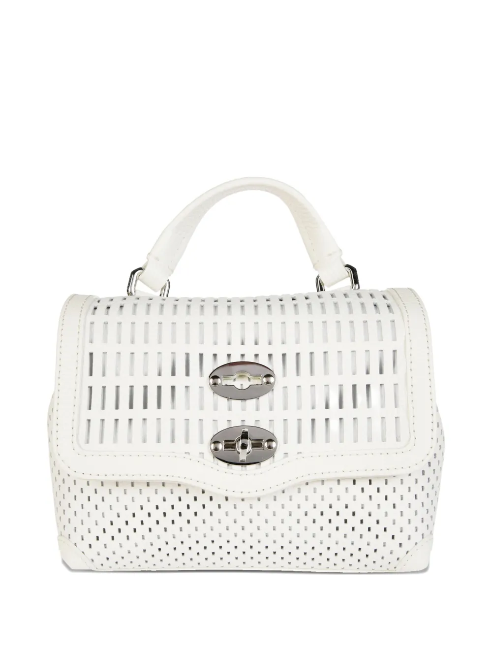 Zanellato Postina cut-out top-handle shoulder bag Wit