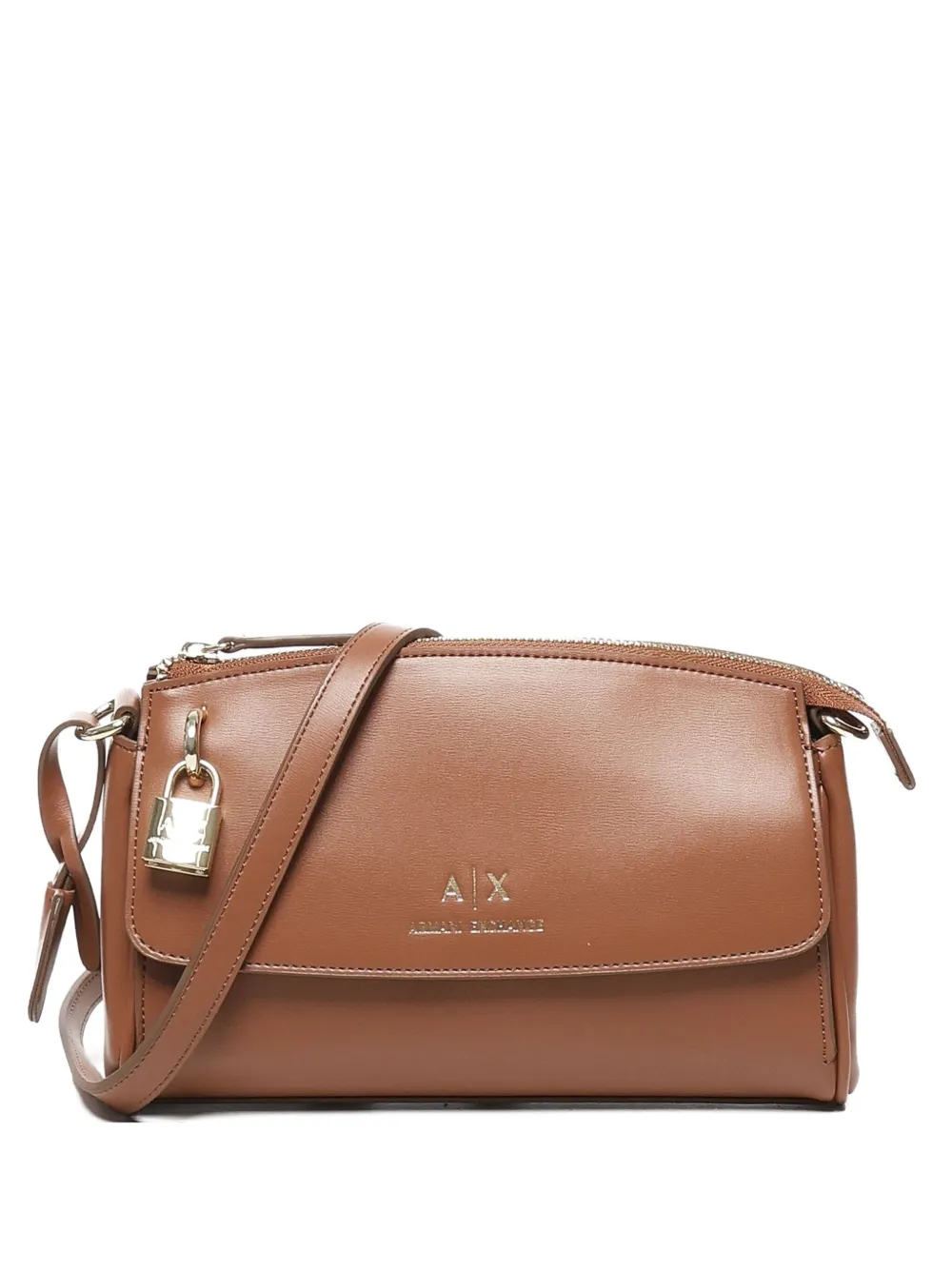 Armani Exchange padlock adjustable-strap shoulder bag Bruin