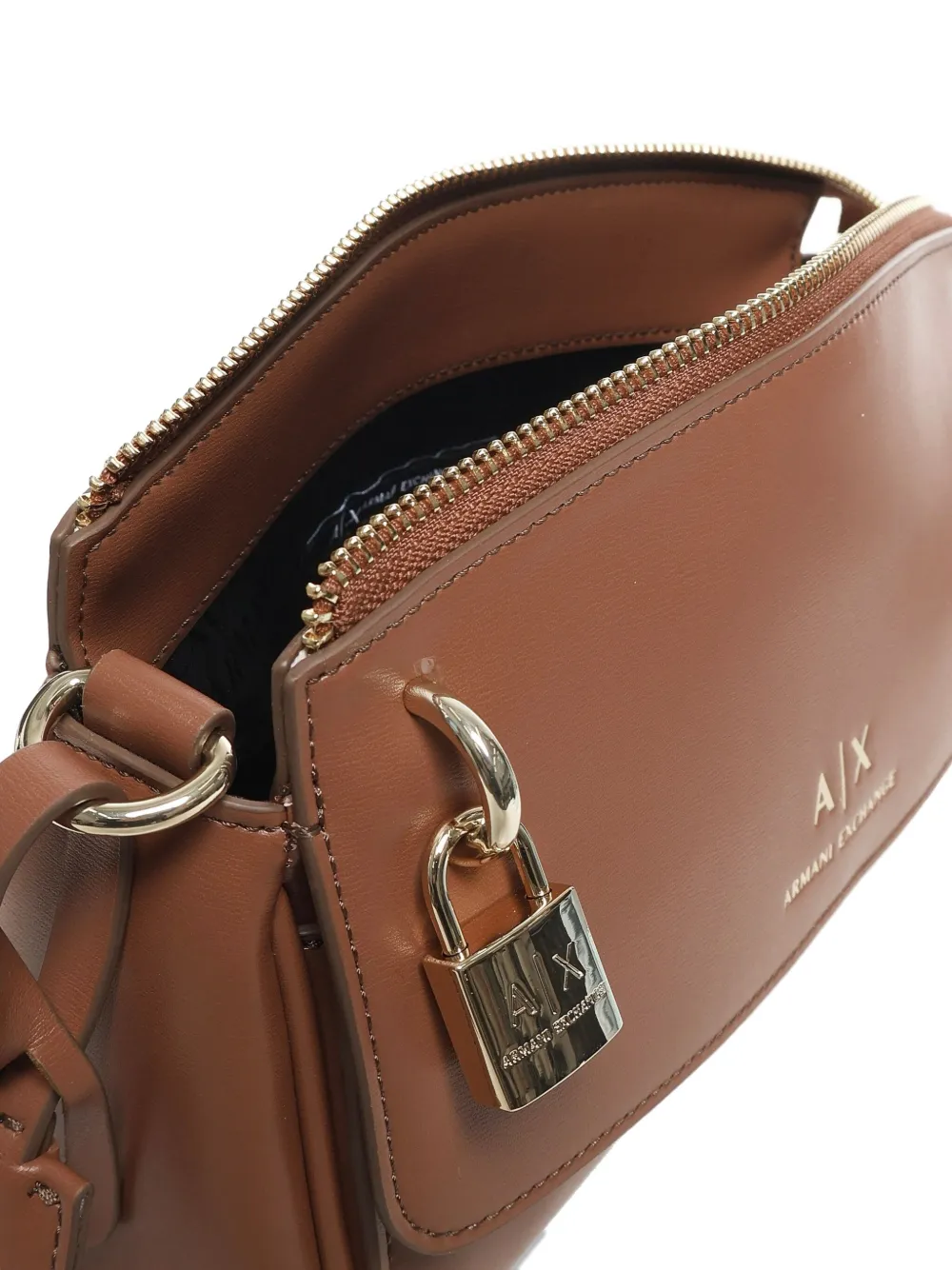 Armani Exchange padlock adjustable-strap shoulder bag Bruin