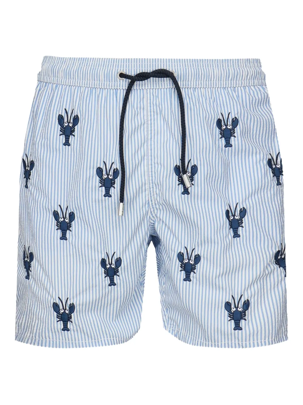 MC2 Saint Barth lobster-print striped swim shorts Blauw