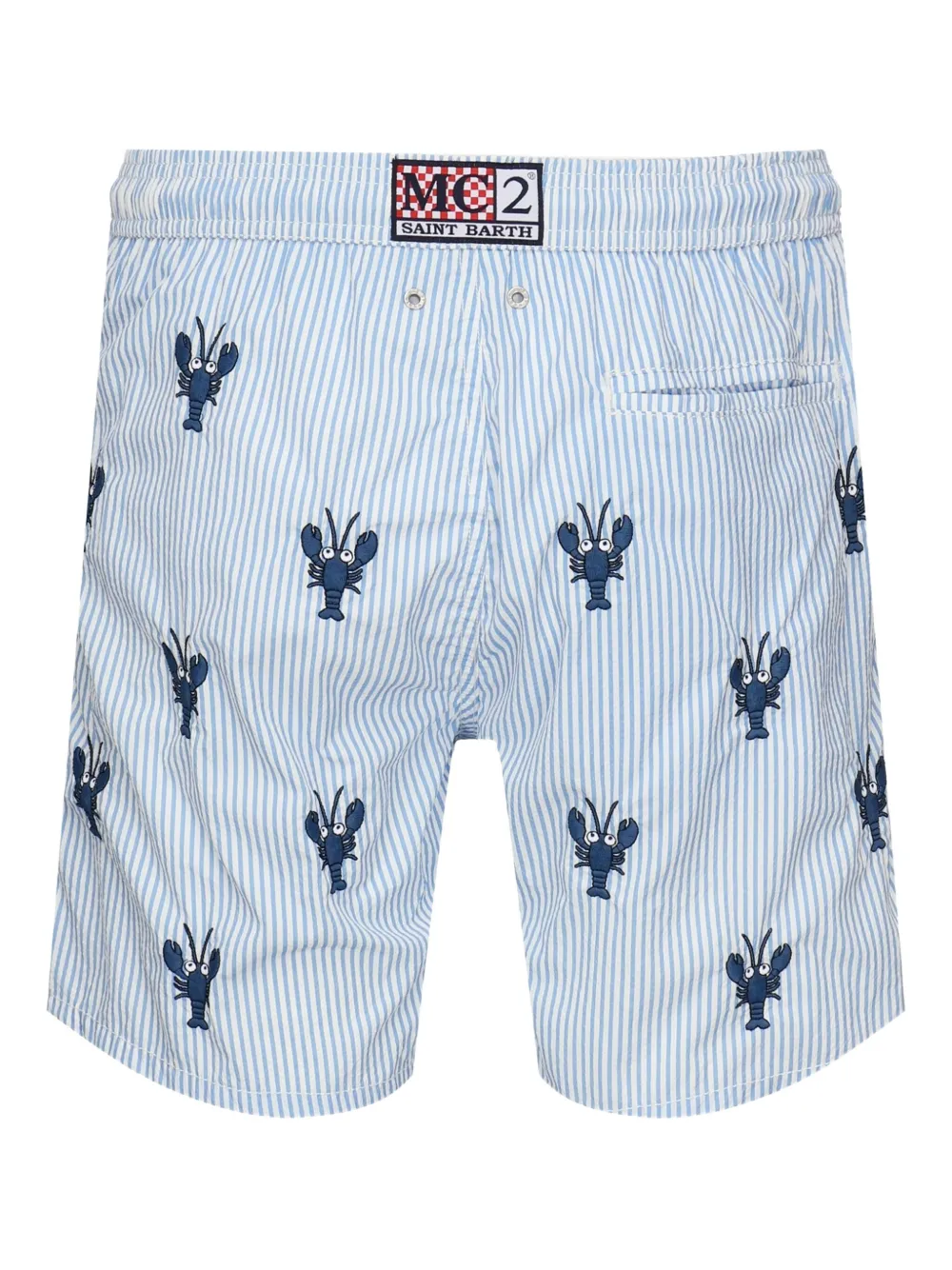 MC2 Saint Barth lobster-print striped swim shorts Blauw