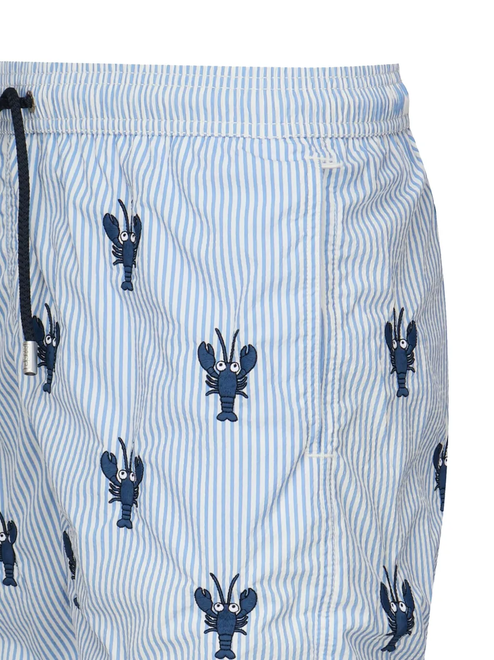 MC2 Saint Barth lobster-print striped swim shorts Blauw