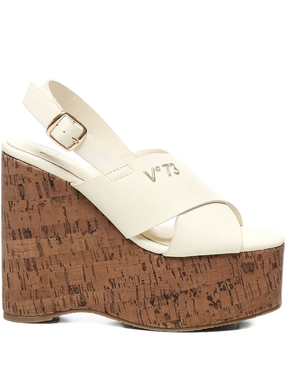 V°73 100mm Kornelia cross-strap wedge sandals | Neutrals | Image 1