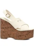 V°73 100mm Kornelia cross-strap wedge sandals - Neutrals